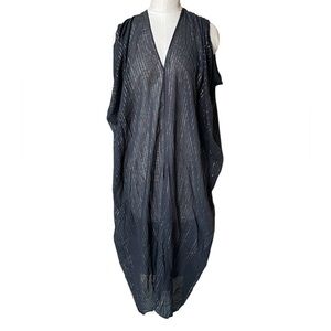 Matta New York Black Lurex Stripe Dress Coverup
